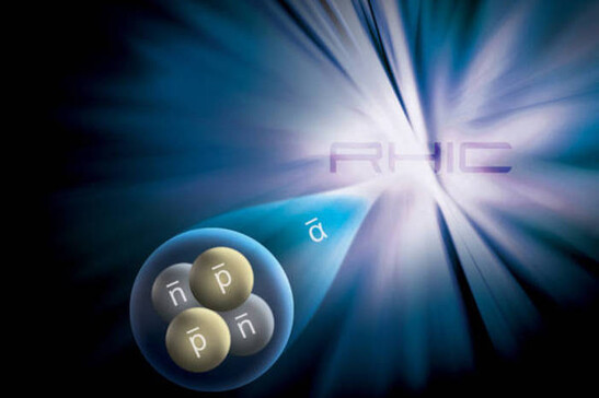 Raffigurazione di un nucleo di antimateria. (fonte: RHIC/Brookhaven National Laboratory)